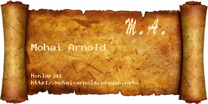 Mohai Arnold névjegykártya